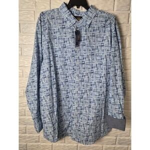 Men's size 4XT CREMIEUX Premium Denim shirt Flip Cuff Button up NWT Blue